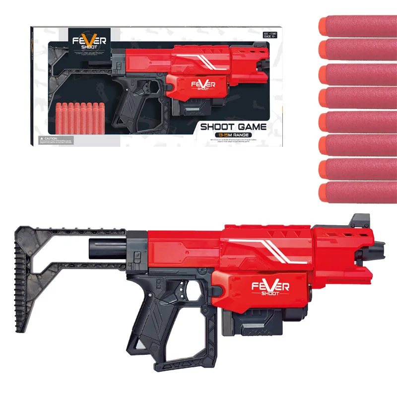 Custom Manual Burst Soft Bullet Gun Boy Toy Fire Blaster Kids Indoor Outdoor Shooting Gun Toy With Soft Bullet for Children