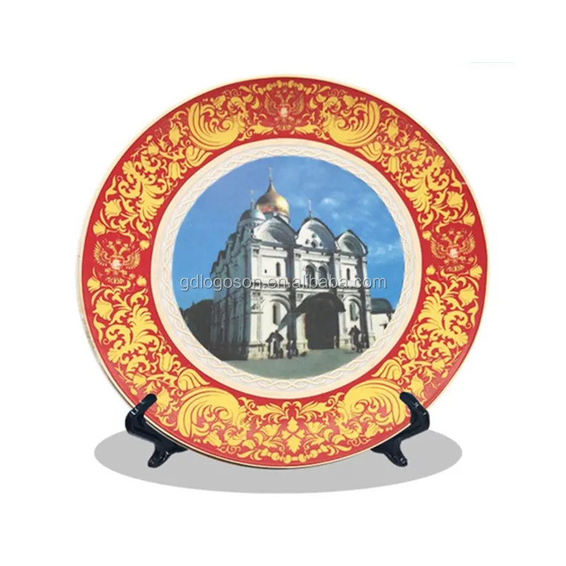 Оптовая продажа, лондонские туристические сувенирные подарки, фарфоровые тарелки с индивидуальным логотипом, декоративная керамическая тарелка с подставкой