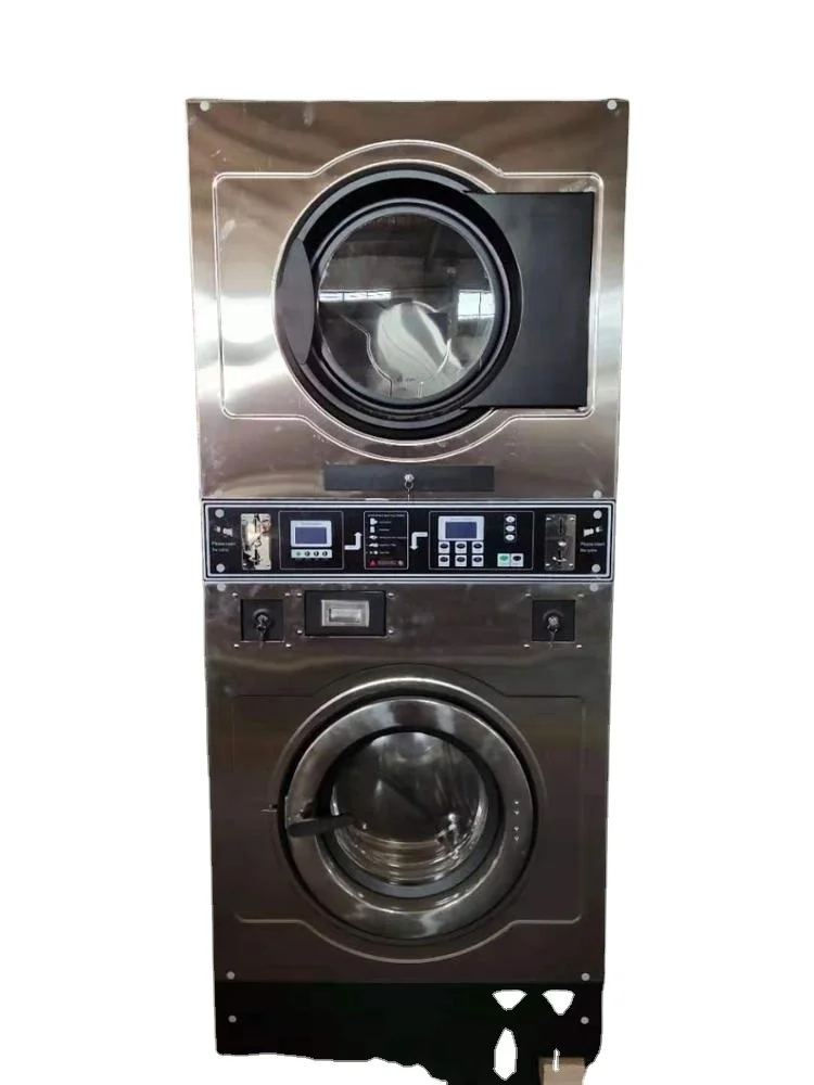 Hoop Coin Operated Stack Washer and Dryer Combo Commercial Laundry Machine