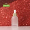 Flacon givré 30ml - cercle doré + tête de colle blanche
