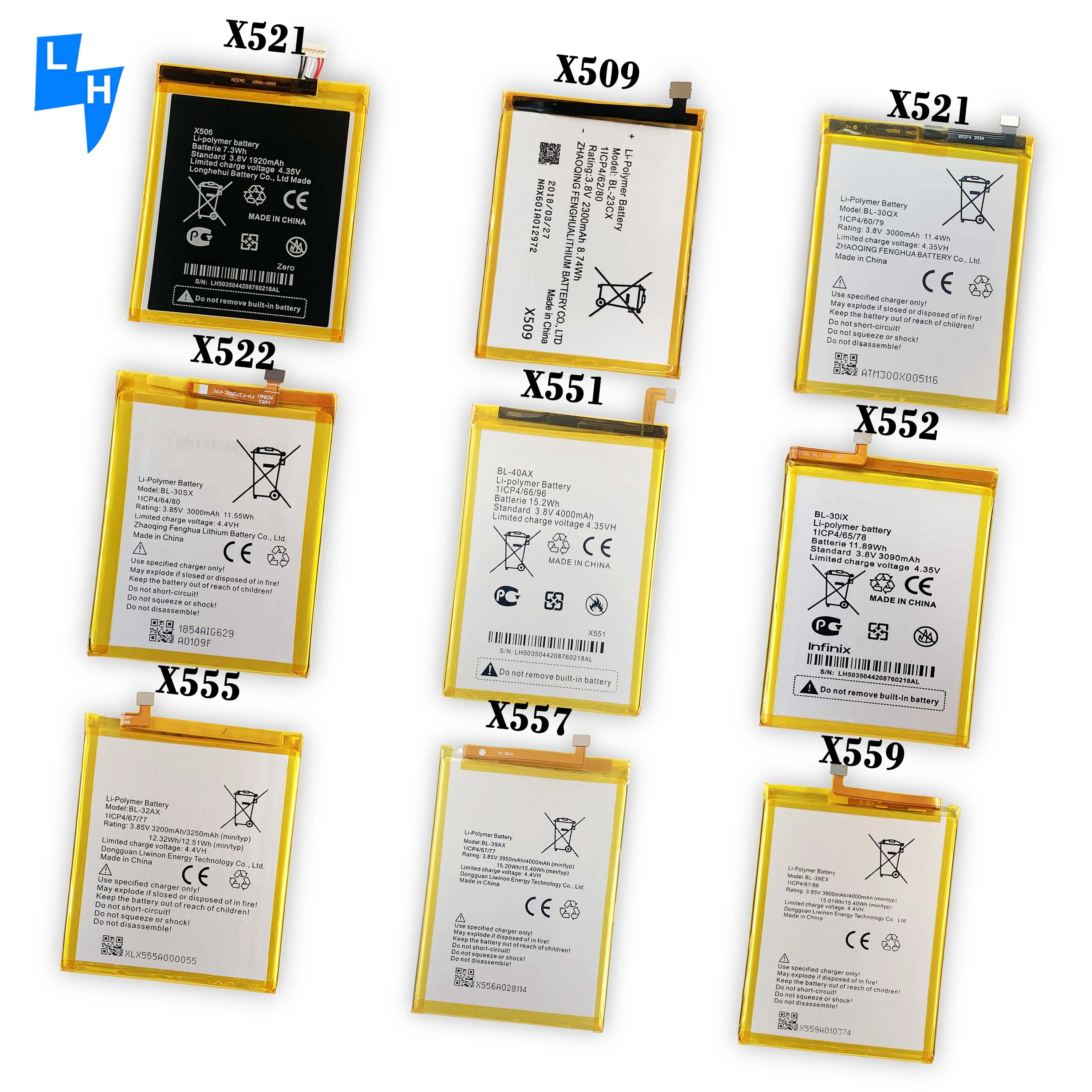 
 OEM battery X571 X572 X573 X608 X574 X602 X5010 X5514 X5515 X5516 mobile phone battery for infinix X600 X601 X603 X604  