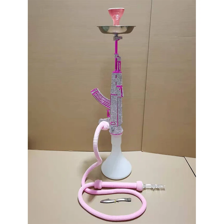 いません ガンシーシャダイヤモンドak47水ギセル卸売売れ筋 Buy Ak47 Hookah Wholesale Pink Gun