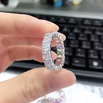 925 silver foxi Fashion Wedding Engagement Gold Crystal Gemstone Diamond Zircon Finger Ring Rings Jewelry Women