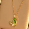 Collier coeur vert