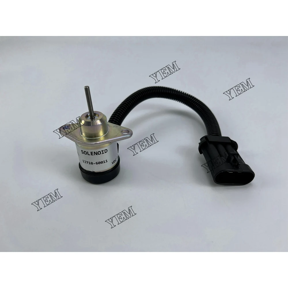 V2607 12V Solenoid Valve YK256-12V 1J710-60011 for Kubota Heavy Duty Engine Parts