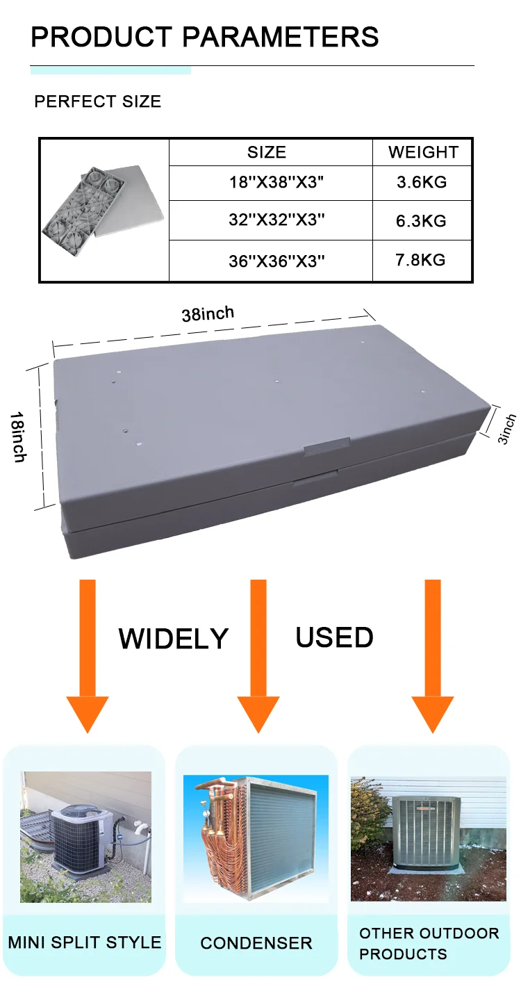 AC PARTS Pad Mount Condensing Equipment Unit Pad details