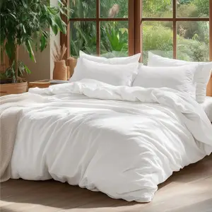 Luxury High Quality Modern Style Sateen Breathable 300tc Bed Sheet Set Solid Color Simple Style 100% Cotton
