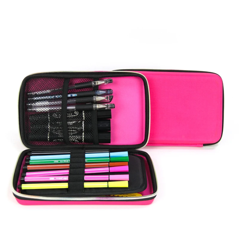 Wholesale EVA Zipper Bag Large Capacity Color Pen Box Waterproof Student School Pencil Case manufacture