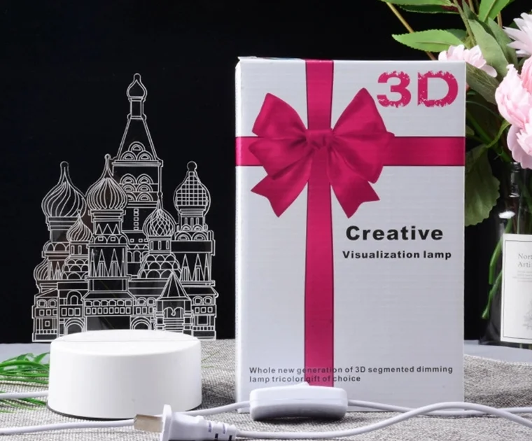  Индивидуальный дизайн настольная лампа с 3D эффектом детское украшение для помещений иллюзия светодиодные акриловые