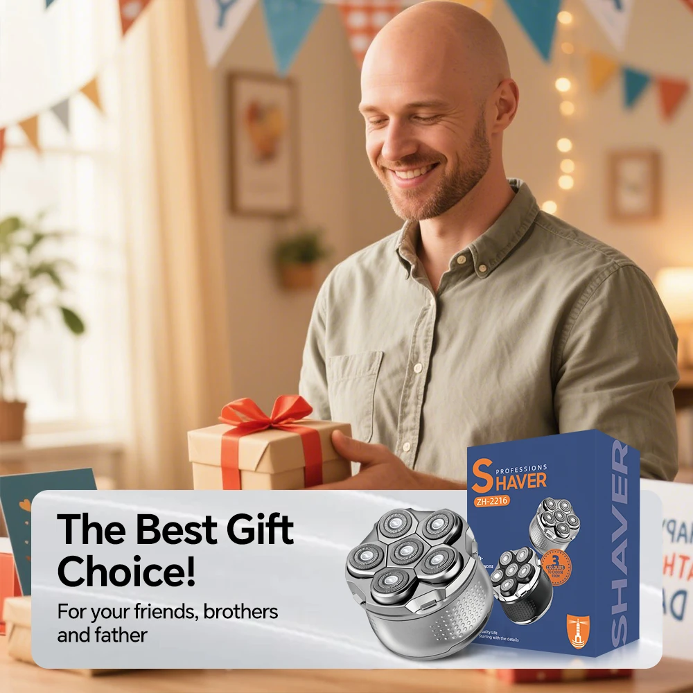 Type-C Charging Electric Shaver Six Blade Floating Razor Stainless Blades Rotary Rotating Shaving Machine for Household RV Hotel factory