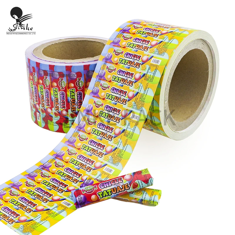Custom Printing High Quality Candy Wrapper Packaging Fold Wax Roll Paper Chewing Gum Wrapper