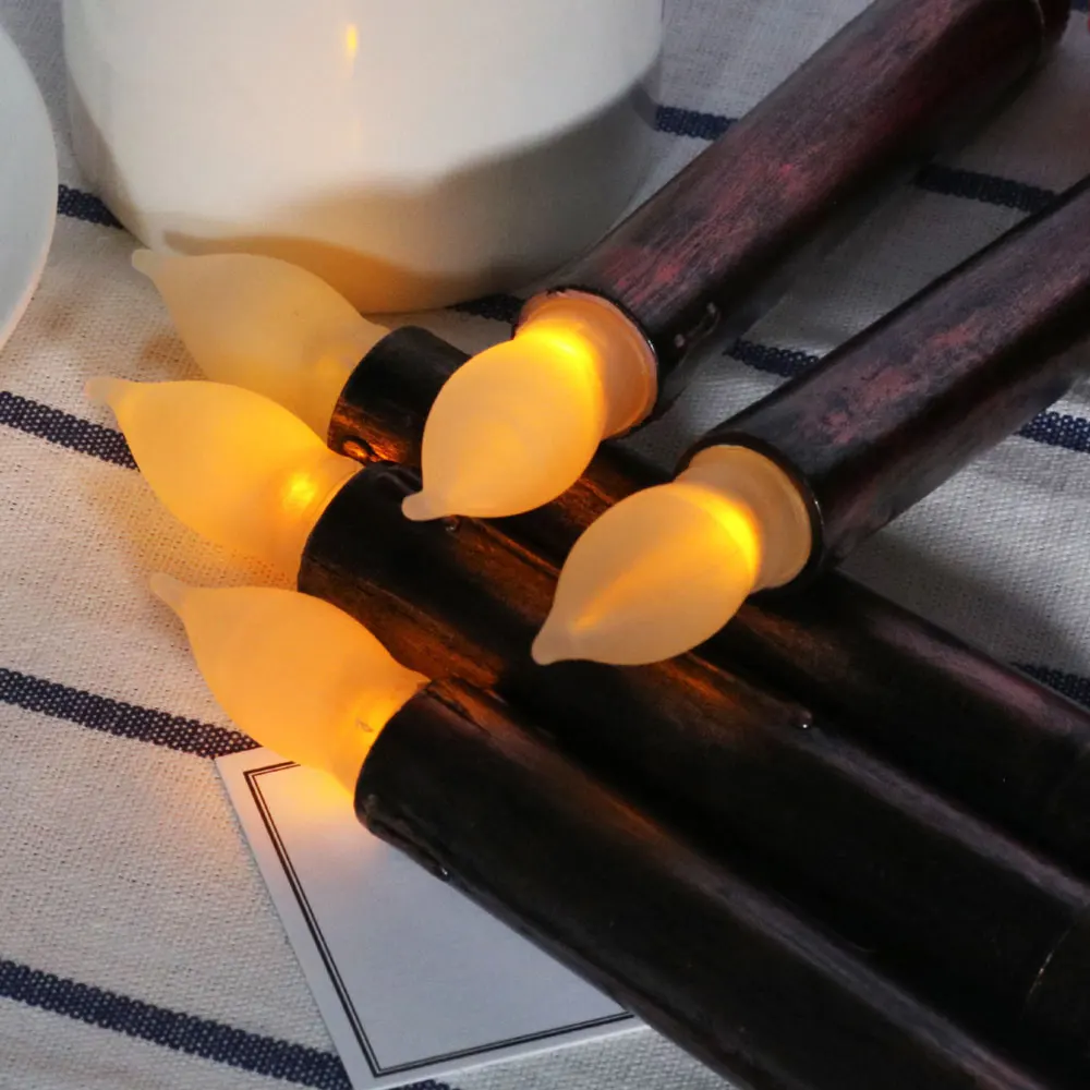 6 pezzi Candele coniche senza fiamma con telecomando, timer, dimmer