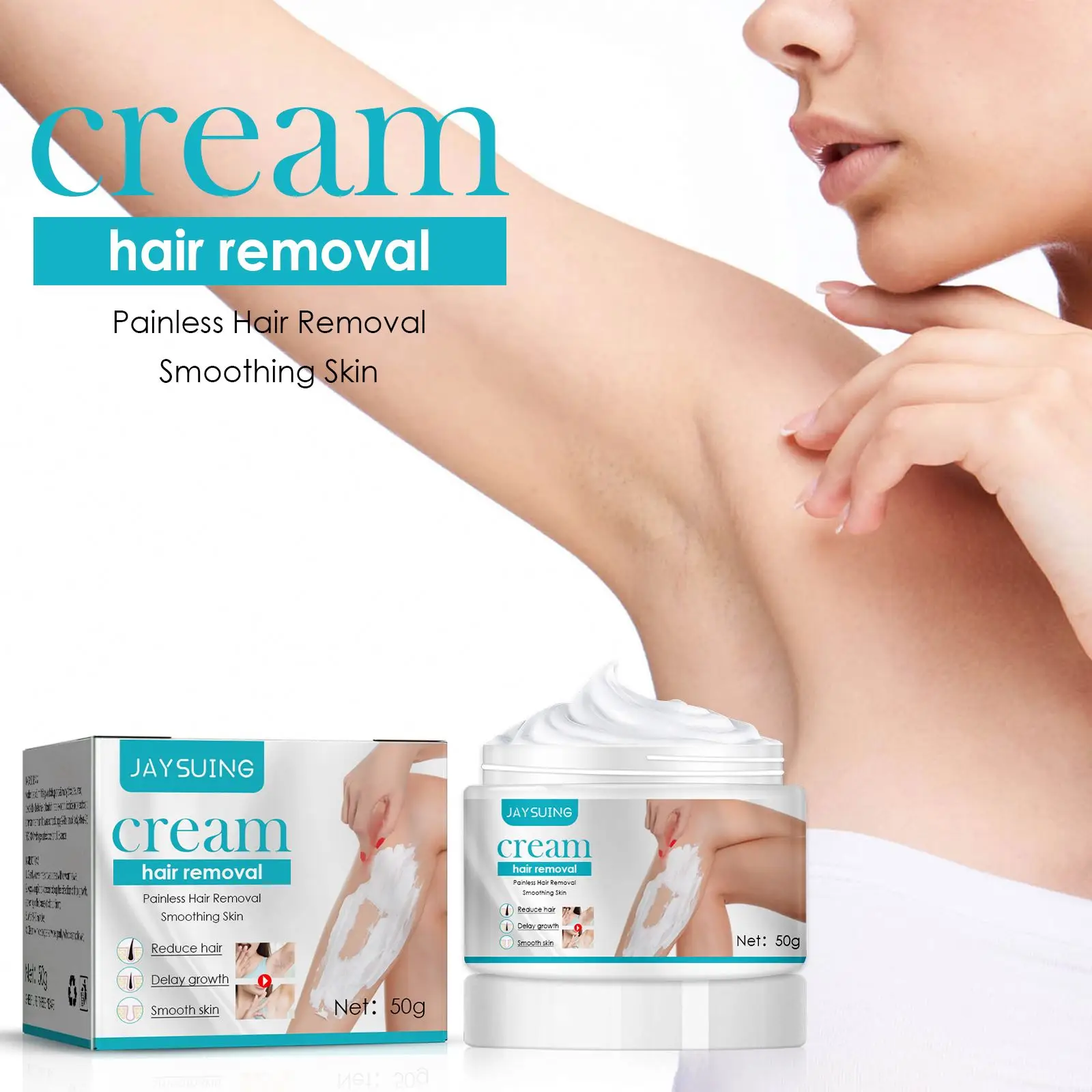 Jaysuing Aloe Vera Underarm Face Body Pubic Hair Removal Cream Repairing Painless Removal Depilation Gentle Effective