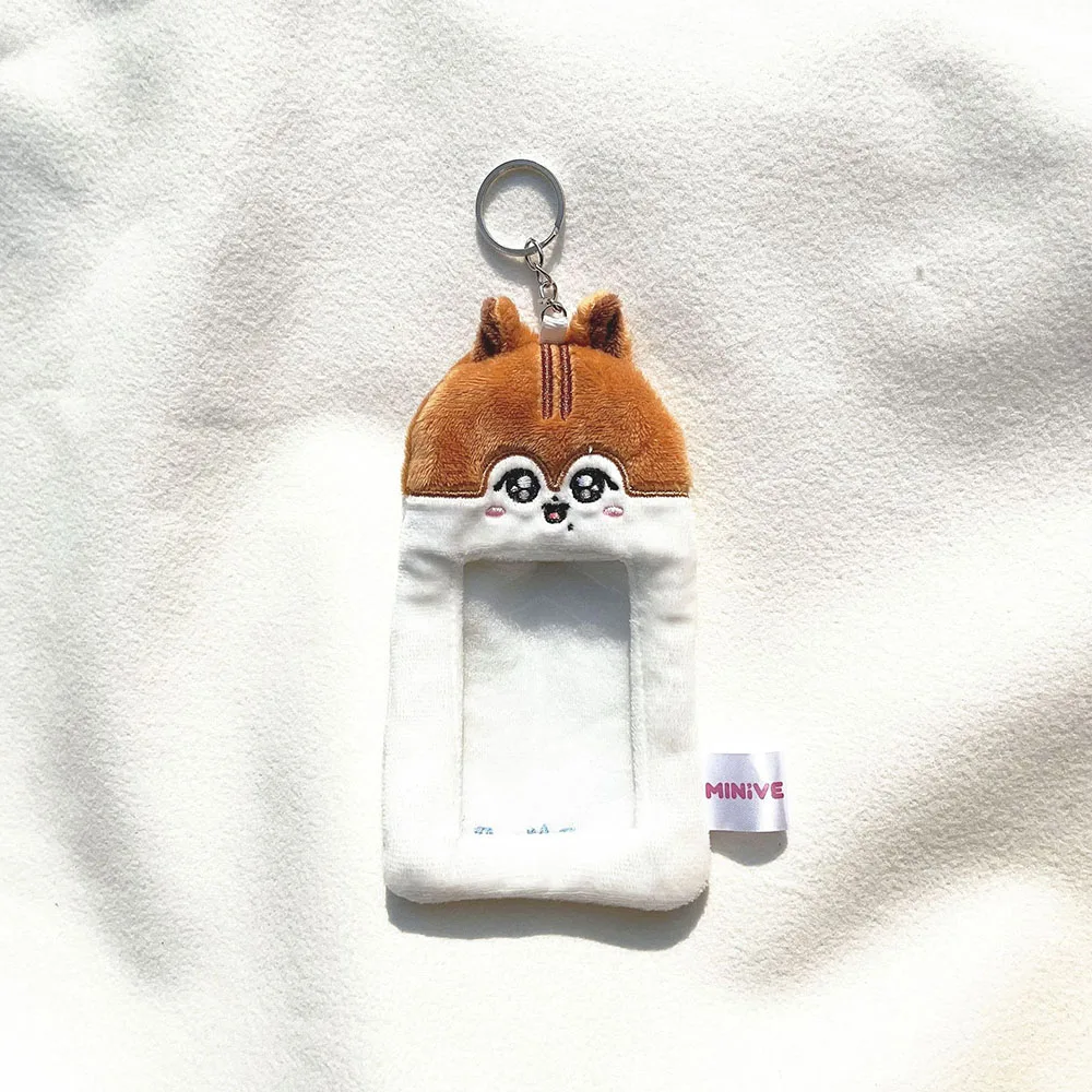 KPOP IVE MINIVE Cartoon Figure Plush Card Holder Keyring