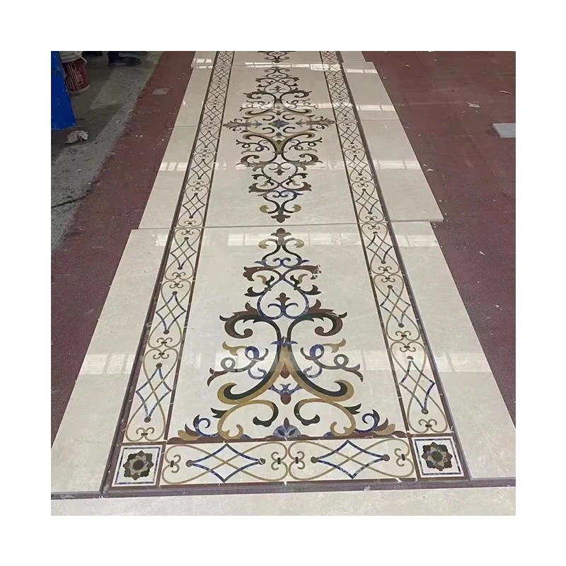 Pengilang Luar Bandar Marmar Mewah Medallion Airjet Lantai Til Pengilang Khas Marmar Terselaras Batu Airjet Medallions Til