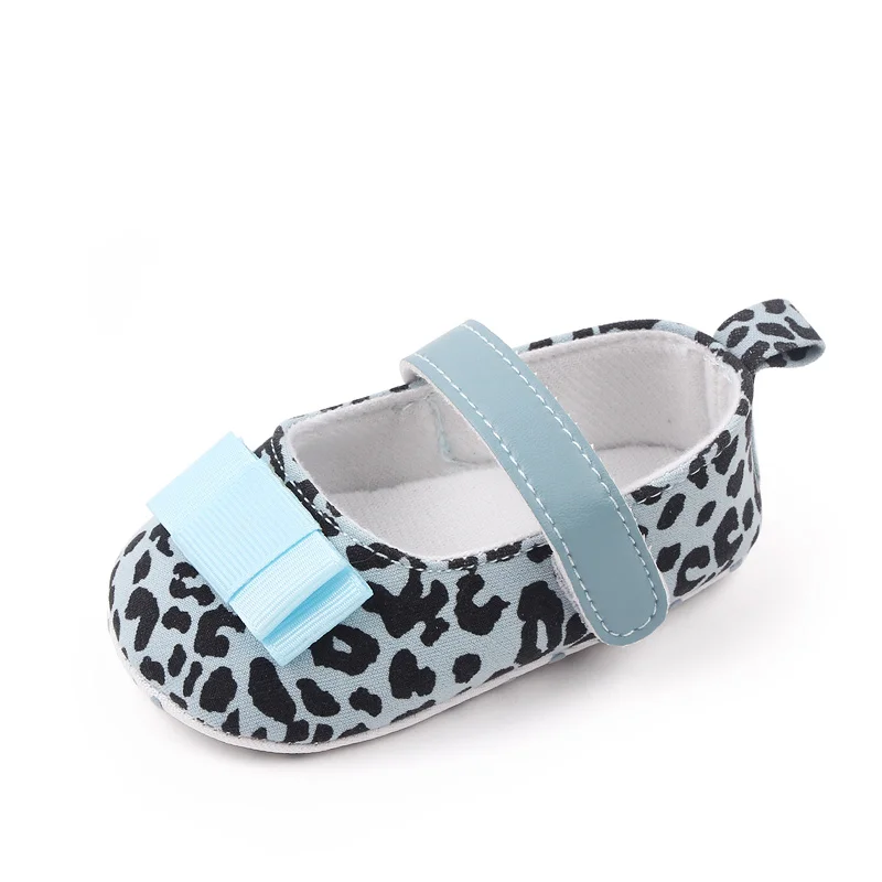 Spring Summer and Fall Fashion Leopard Print Bow Princess Shoes for Baby Girls Toddler Shoes manufacture