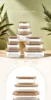 Flat bamboo wood section - square 320ml