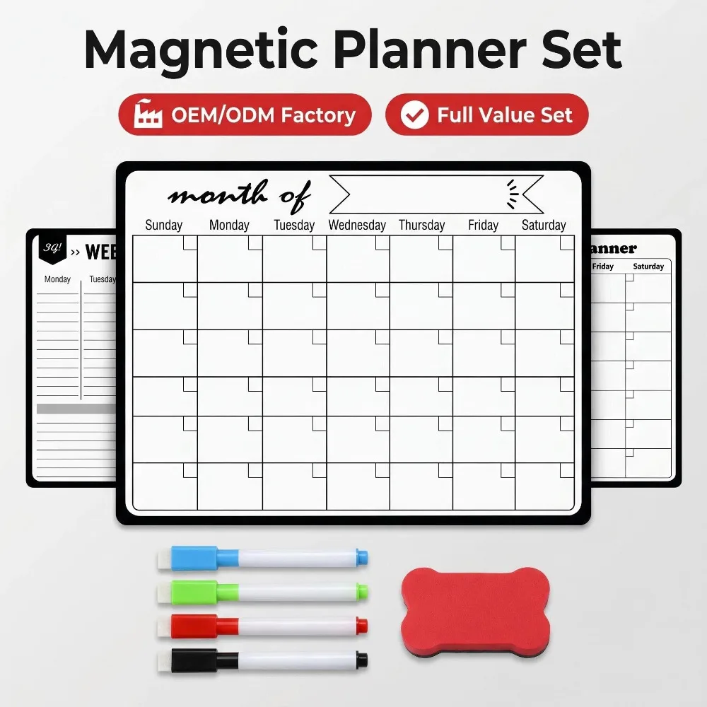 A3 Size Dry Erase Calendar for Refrigerator Office Desktop Magnetic Calendar Board Desktop Monthly Planner Sheet