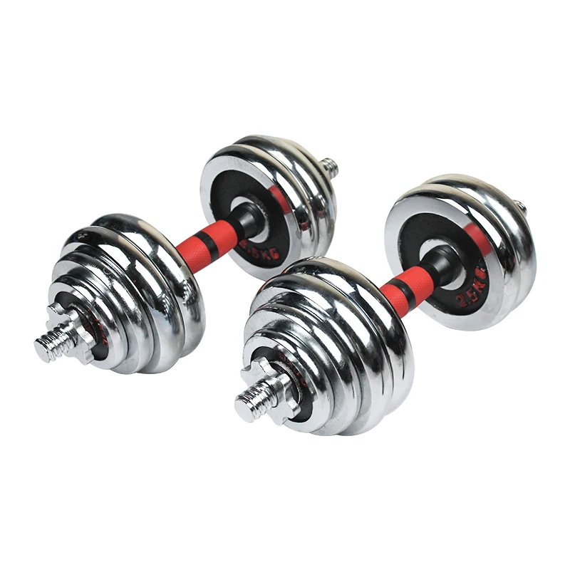 Wholesale 30KG Chrome Dumbbell Set Heavy Duty Gym Equipment Adjustable 30KG  Steel and Cast Iron for Body Exercise
