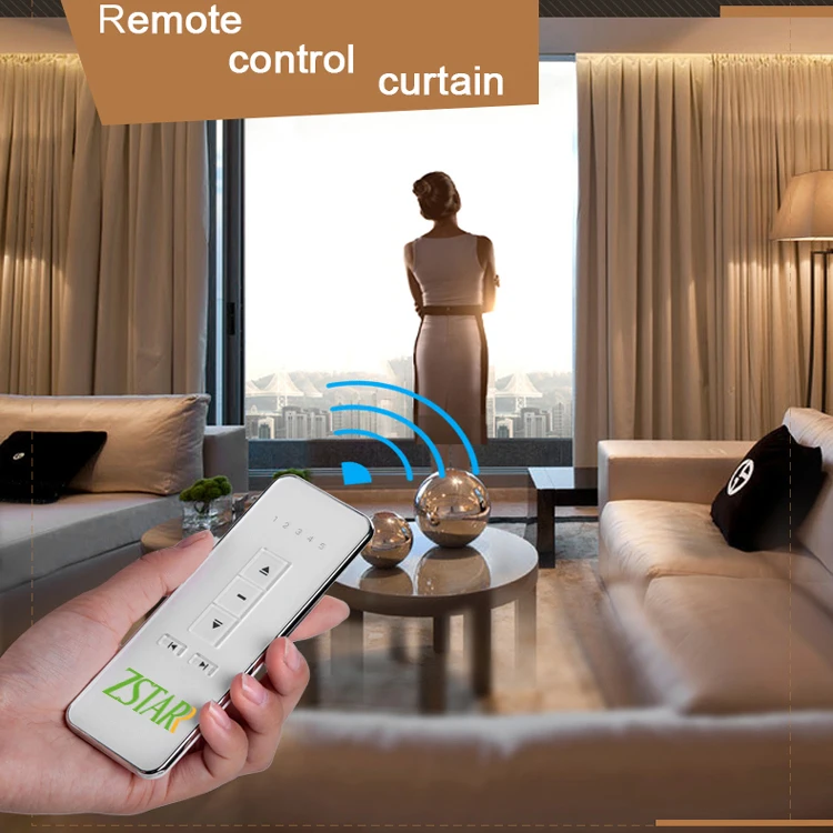 ZSTARR Alexa Smart Metal Motorized Curtain Track Set Electric Curtain Poles for Home Office Modern Design for Hotels