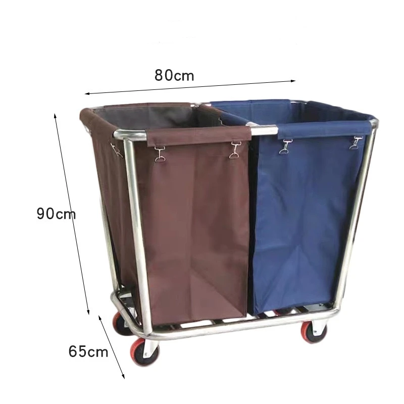 Heavy Duty Laundry Sorter Hotel Hospital Cleaning Housekeeping Laundry Cart Linen Trolley