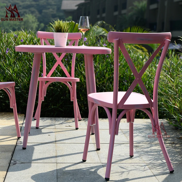 Metal Home Furniture Manufacturers Commercial Design Colorful Vintage Chair Distressed Aluminum Dining Room Bistro Stool