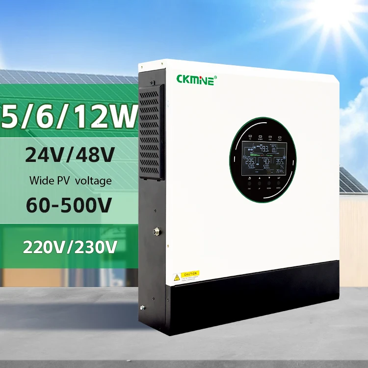 Suuri huippuhyötyteho CKMINE 5 kW:n, 24 V:n, 6 kW:n, 12 kW:n ja 48 V:n aurinkoinvertterille, kaksitasoinen ulostulo, verkkoon liittymätön DC- ja AC-invertteri herkille kotikoneille