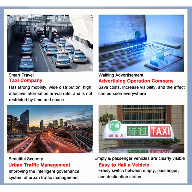 P3 P6 Outdoor Waterproof Programmable Message Sign Board Advertising Taxi Roof Led Screen for Car Top Light Box With Led Screen