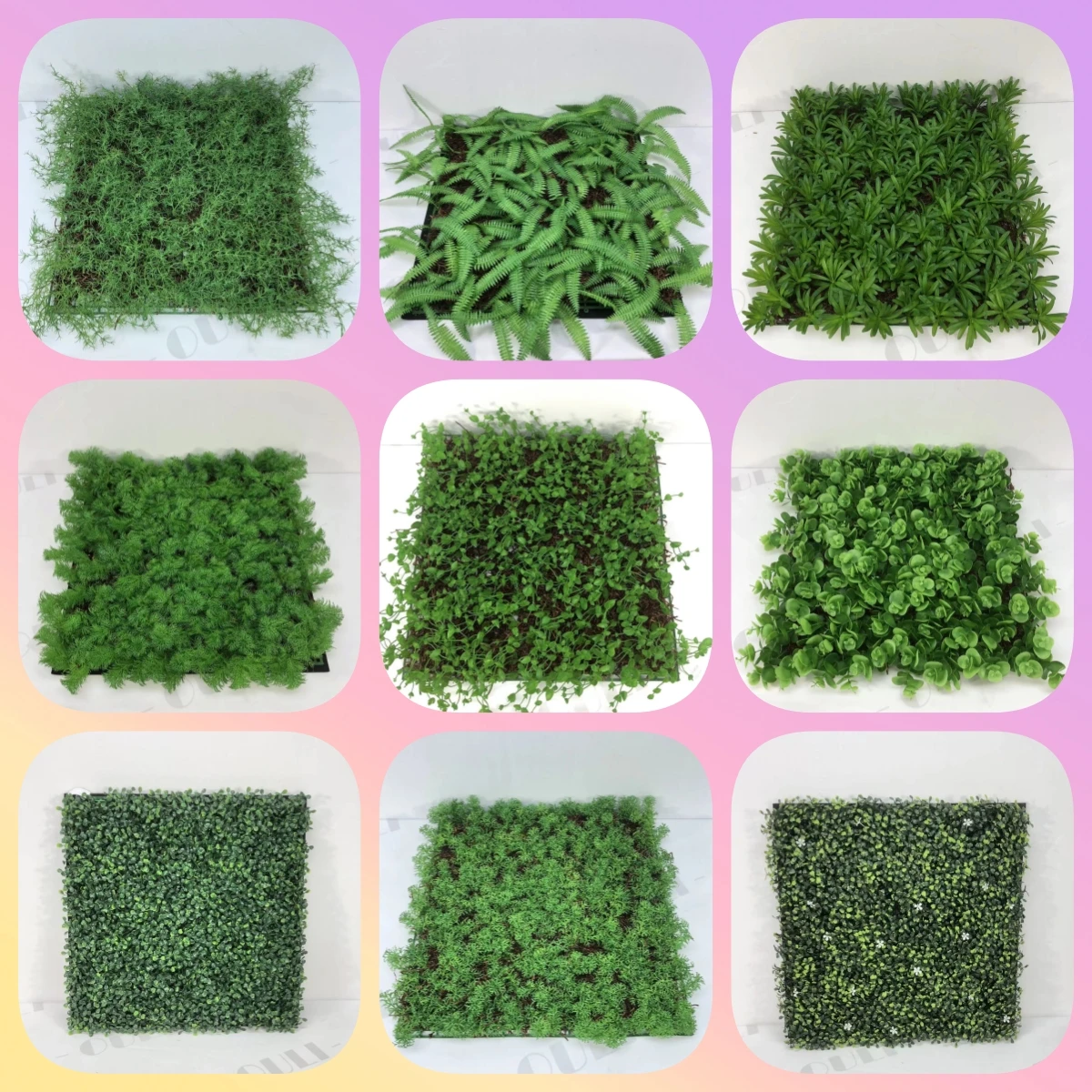 K0486 Artificial Grass Wall Panels Boxwood Hedge Fence Green Leaf