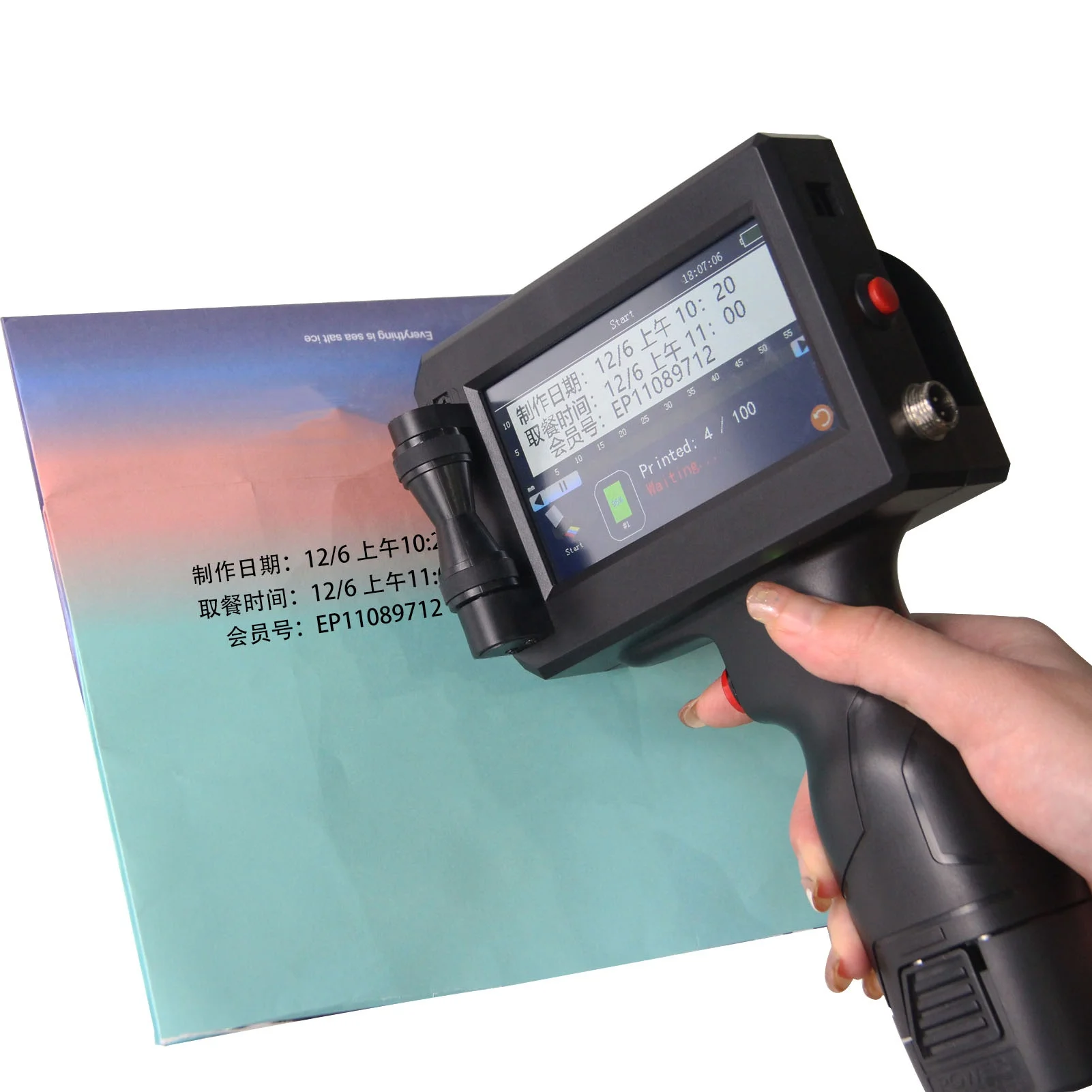 Portable Expiry Date Printing Machine Handheld Inkjet Printer Hand Jet Printer