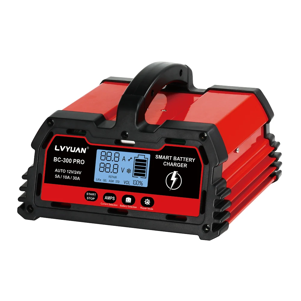 Lvyuan 自動車用リン酸鉄リチウムイオン電池充電器 12V 24V ハイパワー