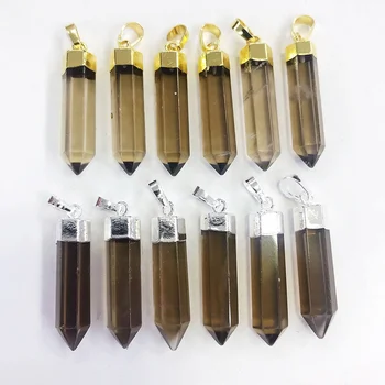 LS-A912 fantastic amazing! natural smoky quartz pendant point pendant with gold/silver plating fashion charm wholesale jewelry