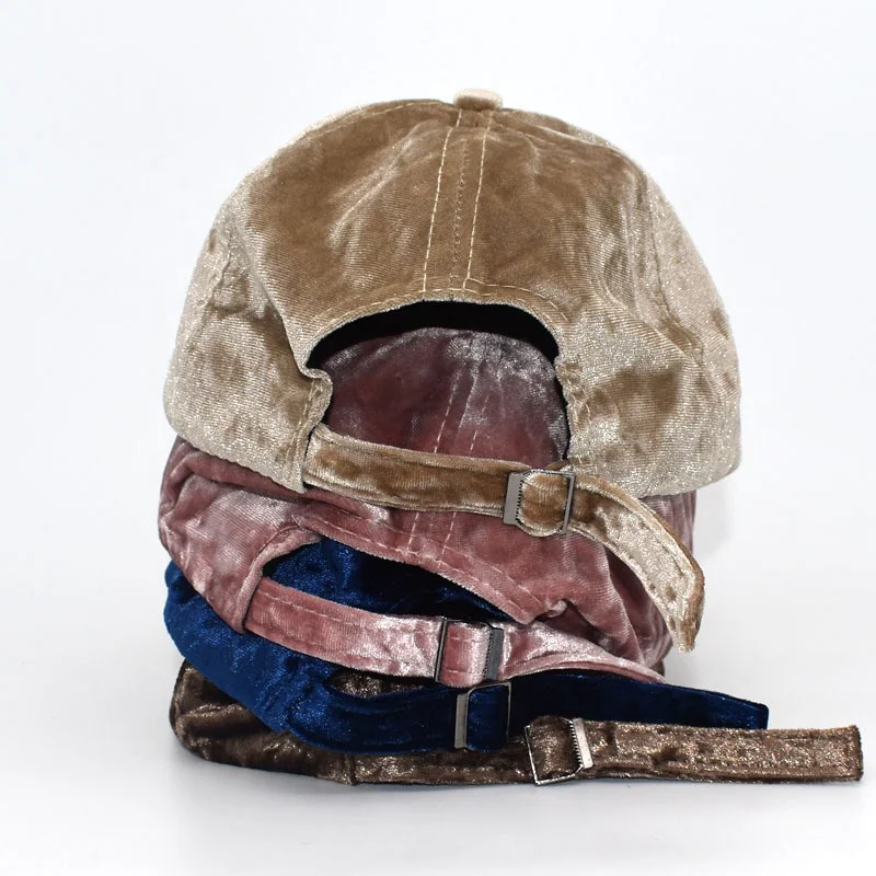 Velvet Baseball Cap 5 Panel Structured a Frame Style Sport Hat