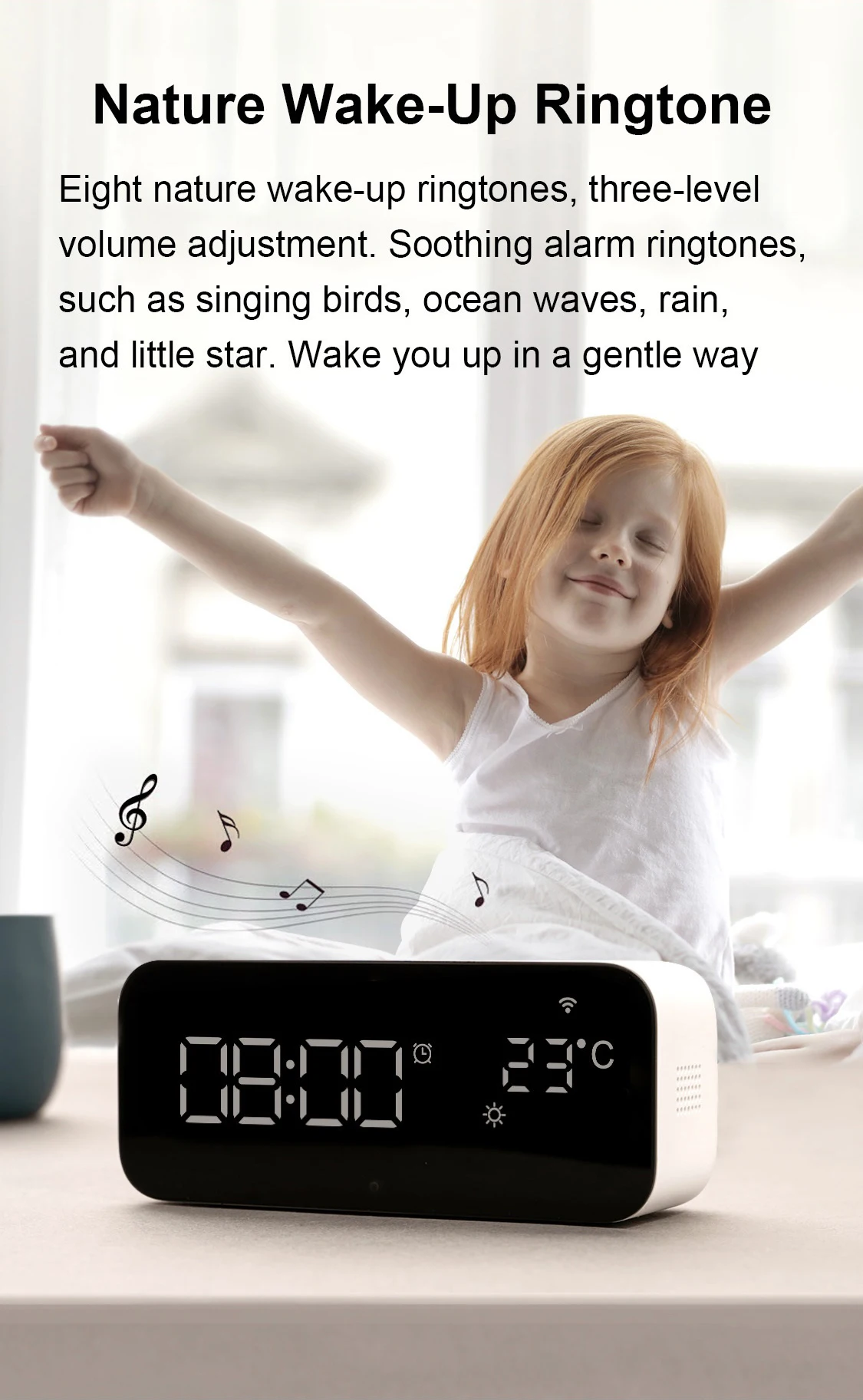Wifi Smart Weather Station Desktop Led Digital Clock Alarm Usb Smart