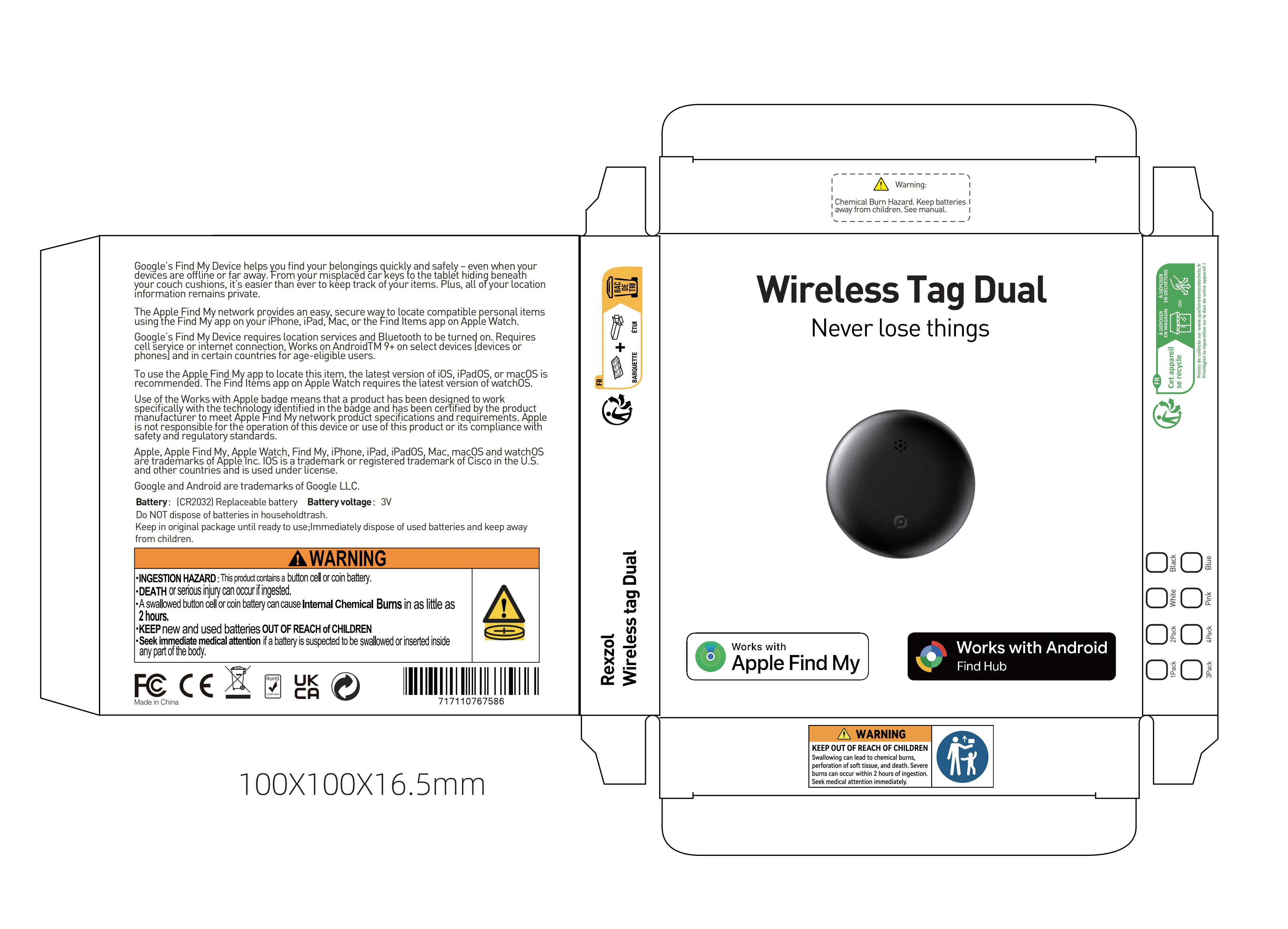 product rsh dual system air smart tag key finder mini gps tracker  locator compatible with apple find my and google find hub224-14