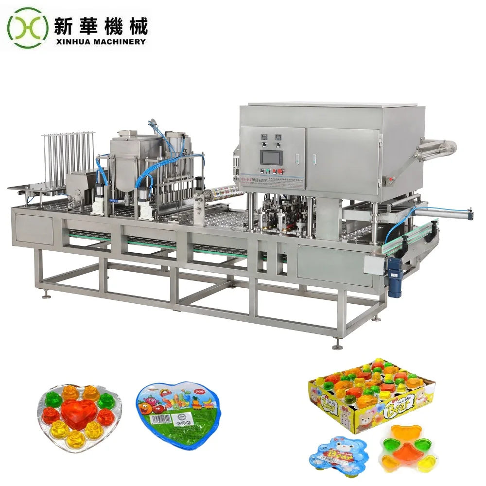 Ac Inverter Plastic Jelly Pudding Cup Filling Sealing Machine for Polyethylene Container