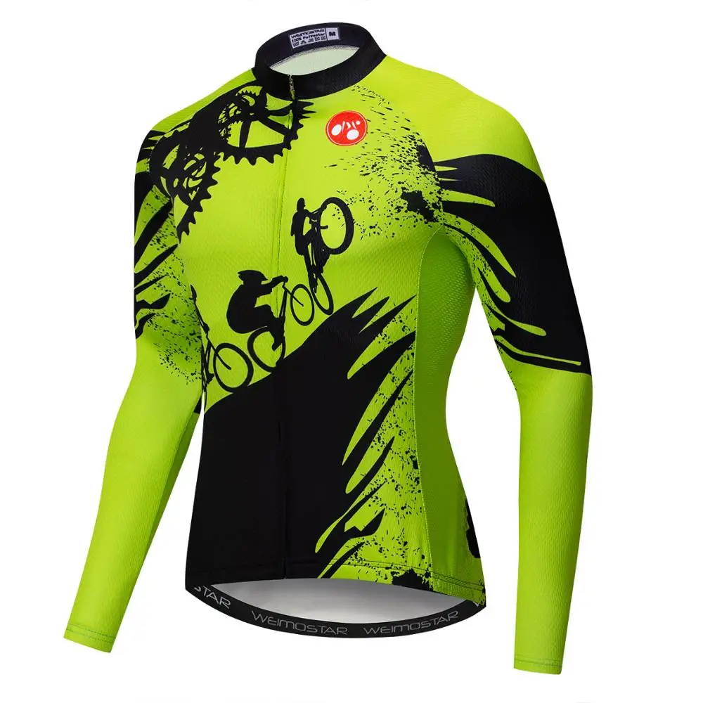 green long sleeve cycling jersey