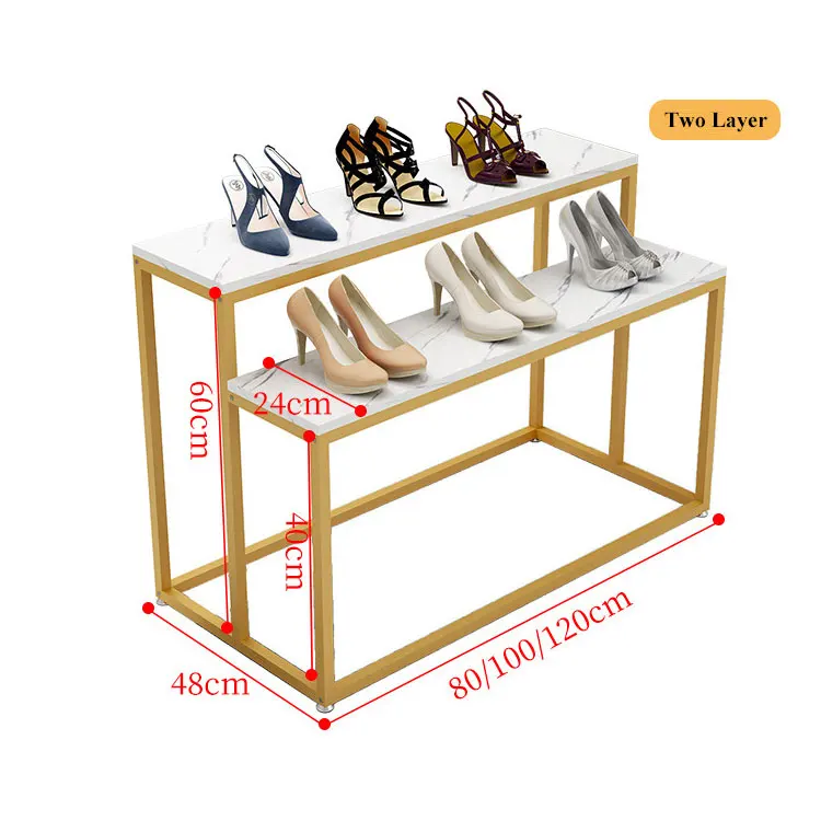VIDAYA Gold Shoe Display Stands (Set Of 2) - Adjustable Stainless Steel Risers For Sneaker Collection & Retail Store