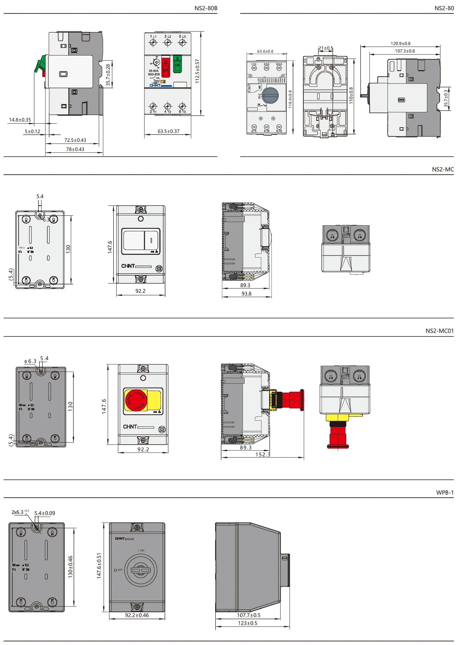 Chint NS2 Motor Protection Circuit Breaker NS2-25 NS2-32 NS2-25X NS2-32X NS2-80 NS2-80B CHNT Guarda Motor Manual Motor Starter