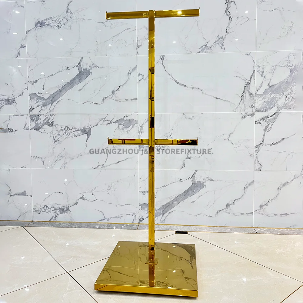 Customized Shopping Mall 2 Tier Bag Display Stand Luxury Bag Stand Display Home Hand Bag Display Stand