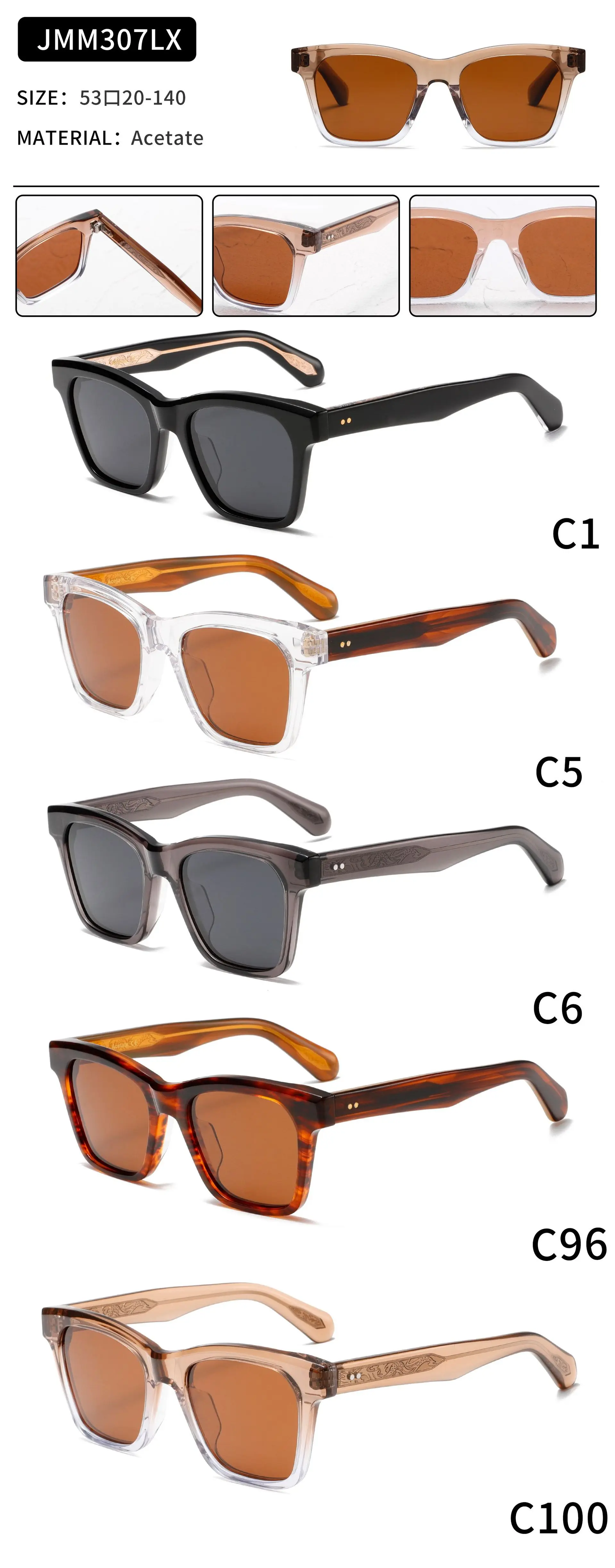 JMM Style Men's and Women's Sunglasses 307lX8.0 Corrosion