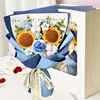 Bouquet di cotone rosa girasole-blu