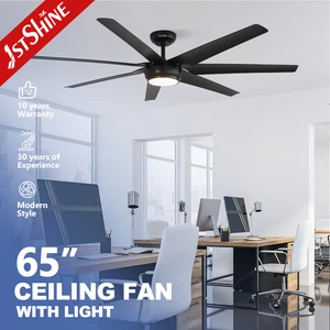 1stshine LED Ceiling Fan Big Size 65" Large air Flow 3 Color LED Lighting Industrial Ceiling Fan With Remote