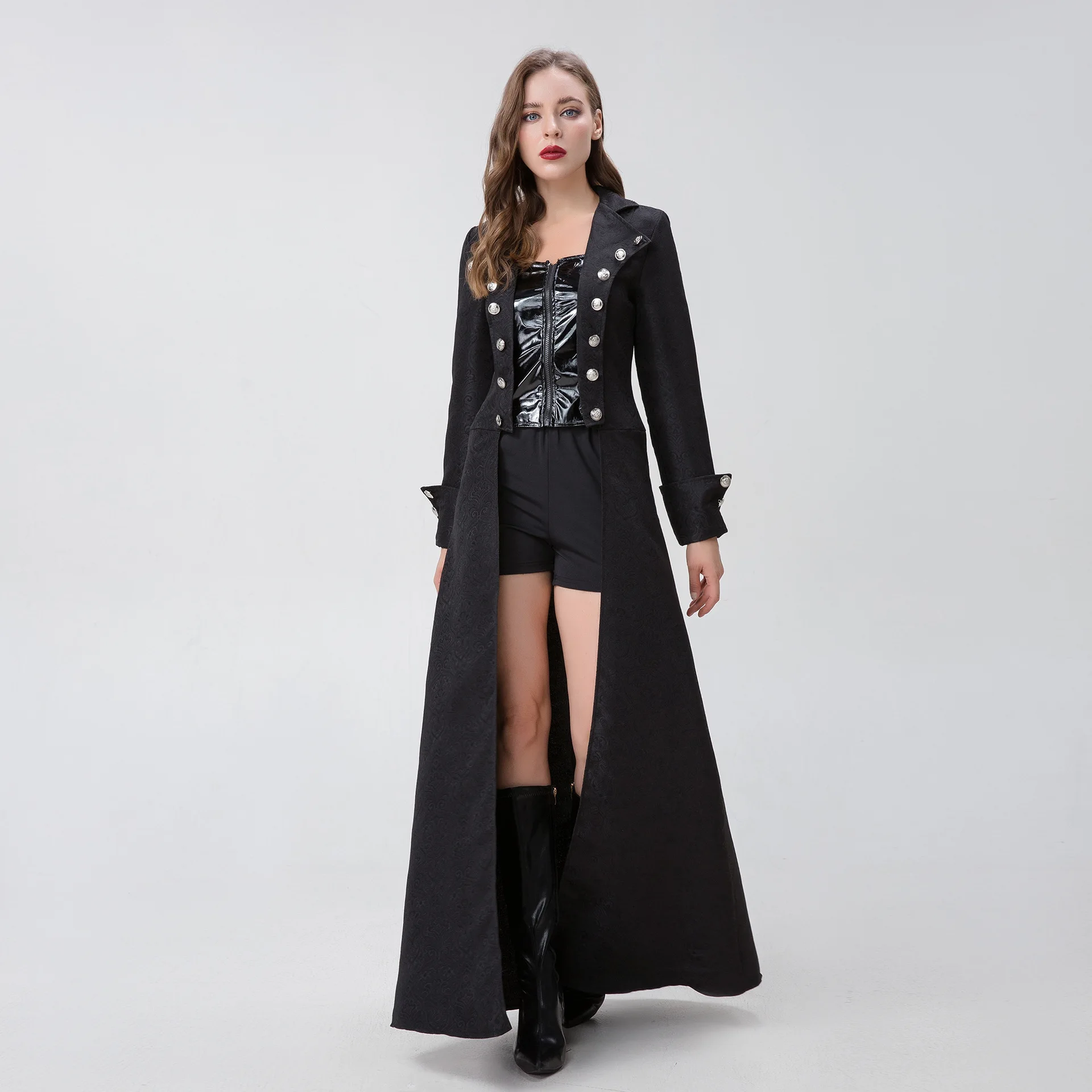 knee length dresses for ladies Punk Rock Buckle Lace Up Dress L main image 0