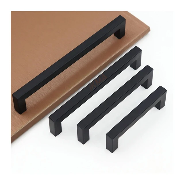 Furniture design door handles knobs hardware black Stainless steel decorative wardrobe kitchen cabinet drawer pulls handles
