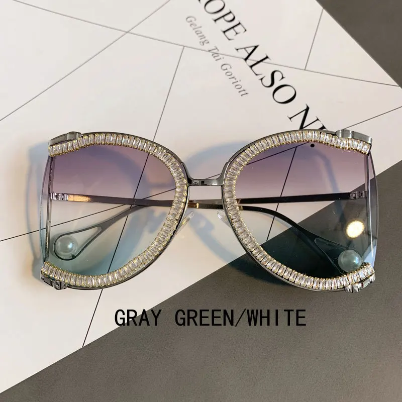 HOT 2021 Sunglasses Women Oversized CZ Diamond Designer Sun Glasses Ladies Luxury Glasses Shades for Women Wholesale Bulk Oculos