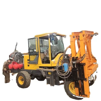 Best Price mountainous region hydraulic pile driver machine pile and pulling loader machine Small four-wheeled drill hole