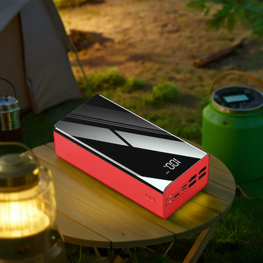 High Capacity 4 USB Port Fast Charging Power Bank 50000mAh With LED Display LED Lights Outdoor Portable Power Banks