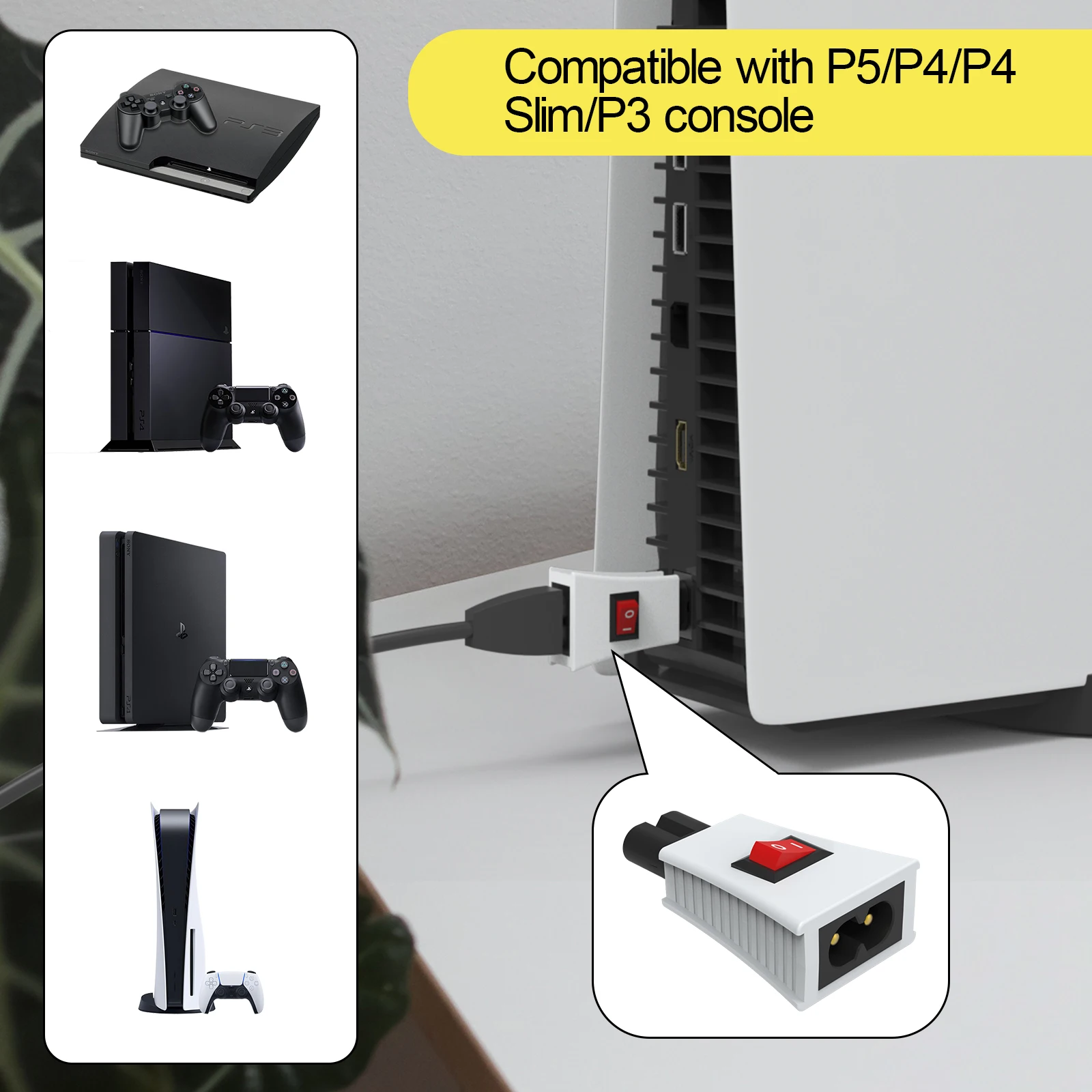 Power On-off Switch Button Adapter For Ps5 /ps4/ Ps4 Slim / Ps3 - Buy ...