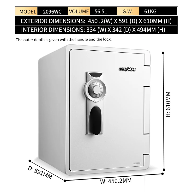 CEQSAFE Waterproof Safe Factory Wholesale Security Mechanical Combination Lock Fireproof Safes for Office Home Stand Safe Box manufacture